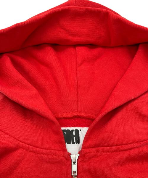 SP5DER（スパイダー）SP5DER (スパイダー) ATLANTA ZIP UP HOODIE ジップパーカー レッド サイズ:Mの古着・服飾アイテム