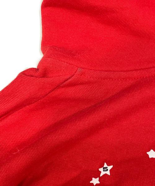 SP5DER（スパイダー）SP5DER (スパイダー) ATLANTA ZIP UP HOODIE ジップパーカー レッド サイズ:Mの古着・服飾アイテム