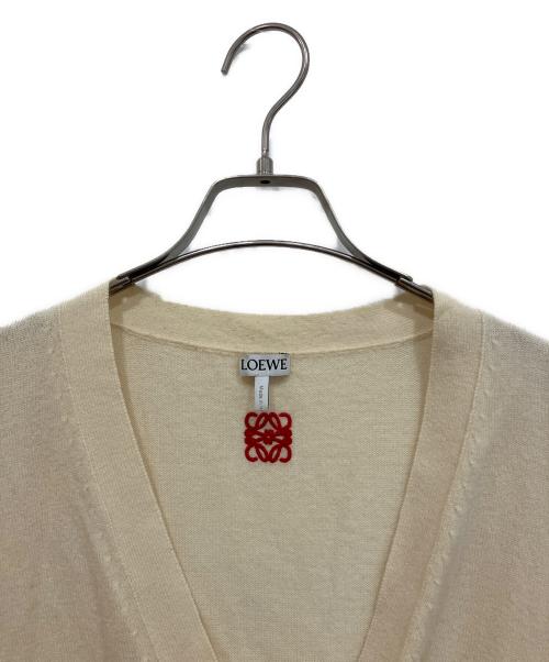 LOEWE（ロエベ）LOEWE (ロエベ) ウール刺繍ニットカーディガン ベージュ サイズ:Sの古着・服飾アイテム
