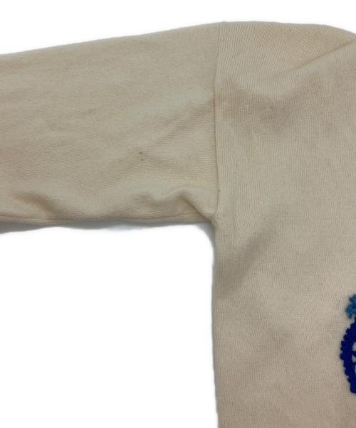 LOEWE（ロエベ）LOEWE (ロエベ) ウール刺繍ニットカーディガン ベージュ サイズ:Sの古着・服飾アイテム
