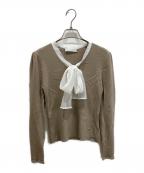 CELFORDセルフォード）の古着「シルクブレンドボウタイニットプルオーバー」｜ベージュ