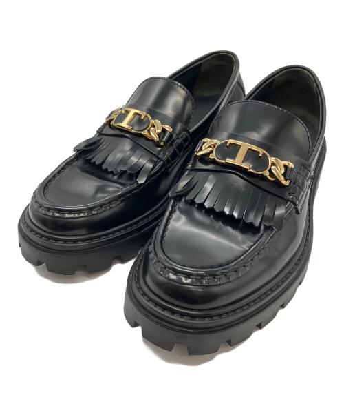 TOD'S（トッズ）TOD'S (トッズ) フリンジローファー ブラック サイズ:37の古着・服飾アイテム