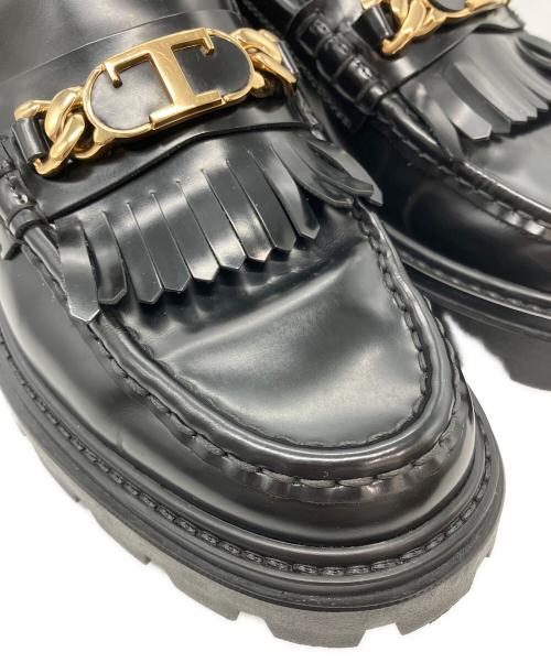 TOD'S（トッズ）TOD'S (トッズ) フリンジローファー ブラック サイズ:37の古着・服飾アイテム