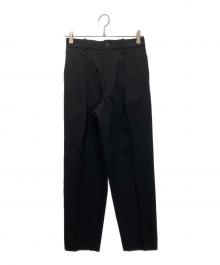 MARKAWARE（マーカウェア）の古着「FRONT PLEATS PEGTOP ORGANIC WOOL SURVIVAL CLOTH」｜ブラック