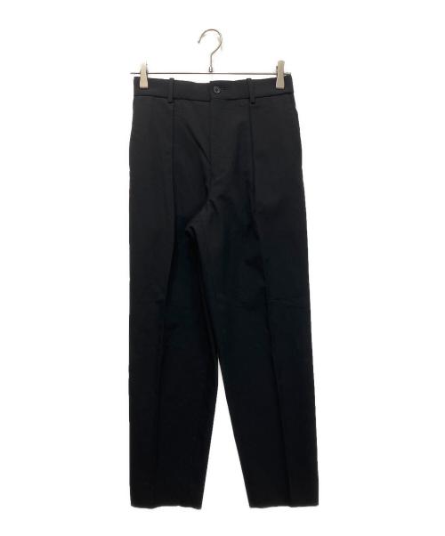 MARKAWARE（マーカウェア）MARKAWARE (マーカウェア) FRONT PLEATS PEGTOP ORGANIC WOOL SURVIVAL CLOTH ブラック サイズ:1の古着・服飾アイテム