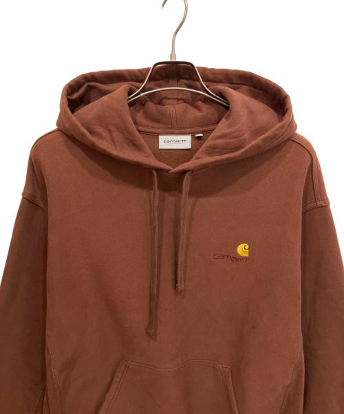 Carhartt WIP（カーハート ワーク イン プログレス）Carhartt WIP (カーハート ワーク イン プログレス) HOODED AMERICAN SCRIPT SWEAT ブラウン サイズ:XLの古着・服飾アイテム