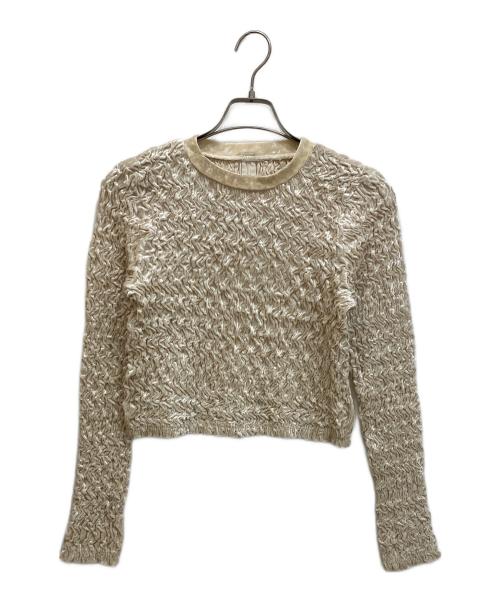 MAISON SPECIAL（メゾンスペシャル）MAISON SPECIAL (メゾンスペシャル) Shirring Velor Ribbon Blouse ベージュ サイズ:freeの古着・服飾アイテム