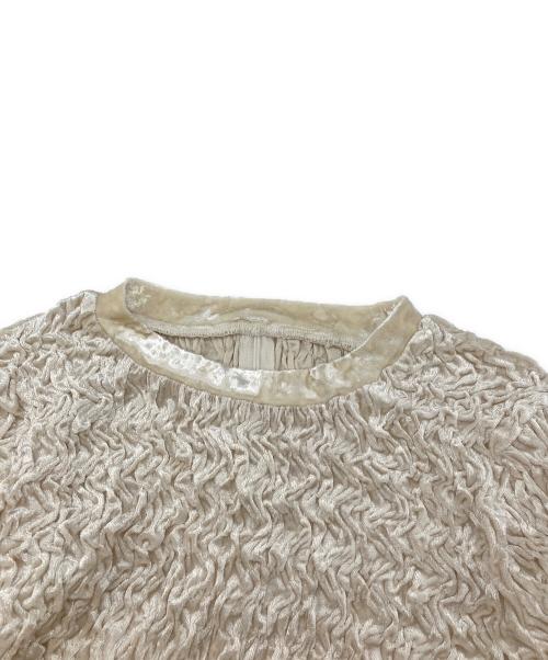 MAISON SPECIAL（メゾンスペシャル）MAISON SPECIAL (メゾンスペシャル) Shirring Velor Ribbon Blouse ベージュ サイズ:freeの古着・服飾アイテム