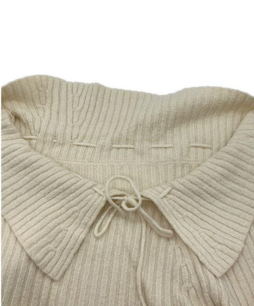 YILON（イロン）yilon (イロン) Off-shoulder ribbon knit アイボリー サイズ:Freeの古着・服飾アイテム