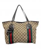 GUCCIグッチ）の古着「シェリーライン GGキャンバス トートバッグ」｜ブラウン
