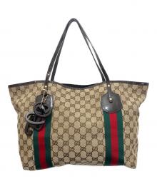 GUCCI（グッチ）の古着「シェリーライン GGキャンバス トートバッグ」｜ブラウン