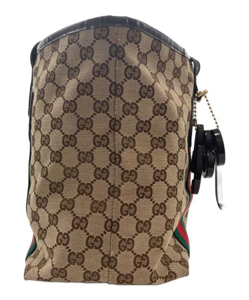 GUCCI（グッチ）GUCCI (グッチ) シェリーライン GGキャンバス トートバッグ ブラウンの古着・服飾アイテム