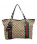 GUCCI（グッチ）の古着「シェリーライン GGキャンバス トートバッグ」｜ブラウン