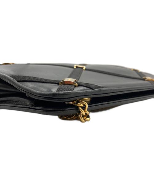 Salvatore Ferragamo（サルヴァトーレ フェラガモ）Salvatore Ferragamo (サルヴァトーレ フェラガモ) ヴァラ チェーン ショルダーバッグ ブラックの古着・服飾アイテム