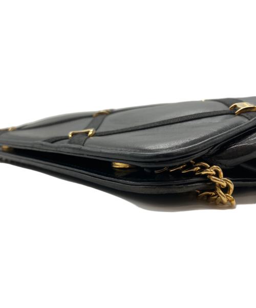Salvatore Ferragamo（サルヴァトーレ フェラガモ）Salvatore Ferragamo (サルヴァトーレ フェラガモ) ヴァラ チェーン ショルダーバッグ ブラックの古着・服飾アイテム