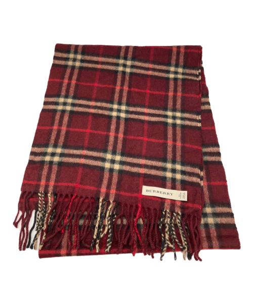 BURBERRY（バーバリー）BURBERRY (バーバリー) カシミヤマフラー レッドの古着・服飾アイテム