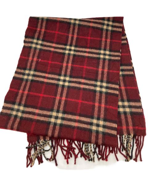 BURBERRY（バーバリー）BURBERRY (バーバリー) カシミヤマフラー レッドの古着・服飾アイテム