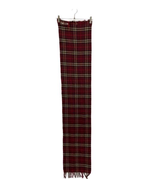BURBERRY（バーバリー）BURBERRY (バーバリー) カシミヤマフラー レッドの古着・服飾アイテム