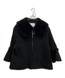 HER LIP TO（ハーリップトゥ）の古着「convertibleFauxFurTippetcoat」｜ブラック