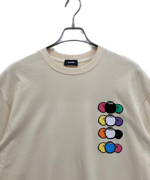 WE11DONE（ウェルダン）WE11DONE (ウェルダン) DUST DOUBLE LOGO T-SHIRT ベージュ サイズ:Lの古着・服飾アイテム