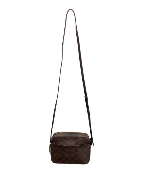 COACH（コーチ）COACH (コーチ) ミニ カメラ バッグ シグネチャー キャンバス ブラウンの古着・服飾アイテム