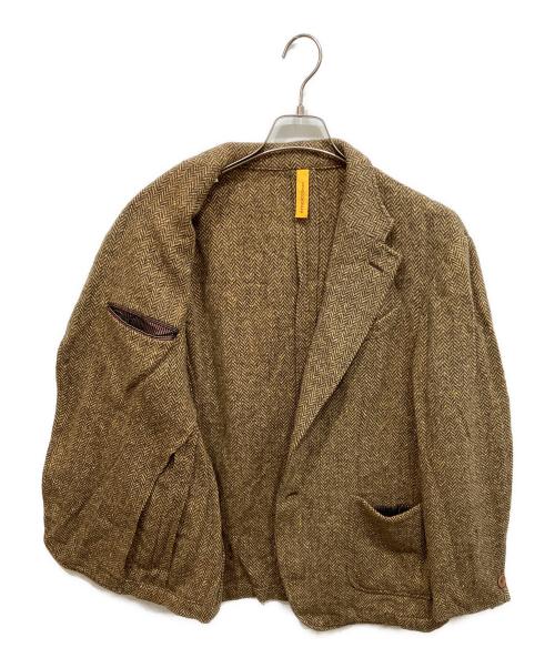 ernesto（エルネスト）ernesto (エルネスト) ウール ヘリンボーン テーラードジャケット ブラウン サイズ:50の古着・服飾アイテム