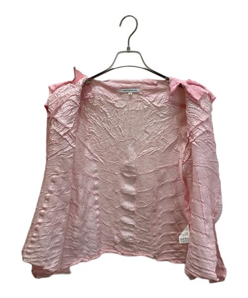 yoshiki hishinuma（ヨシキ・ヒシヌマ）yoshiki hishinuma (ヨシキ・ヒシヌマ) シワ加工フリルブラウス ピンク サイズ:3の古着・服飾アイテム