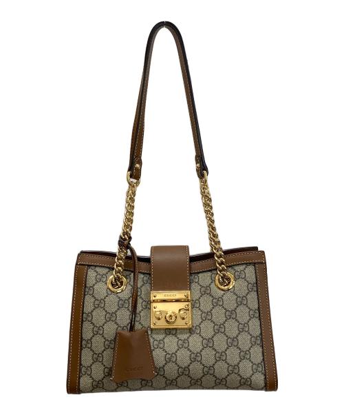 GUCCI（グッチ）GUCCI (グッチ) パドロック ミディアム トップハンドル 2WAYバッグ ブラウンの古着・服飾アイテム