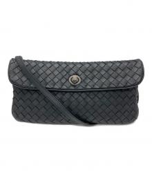 BOTTEGA VENETA（ボッテガベネタ）の古着「イントレチャート レザーショルダーバッグ」｜ブラック