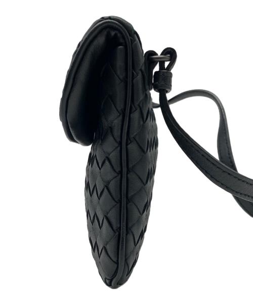 BOTTEGA VENETA（ボッテガベネタ）BOTTEGA VENETA (ボッテガベネタ) イントレチャート レザーショルダーバッグ ブラックの古着・服飾アイテム