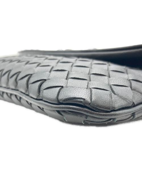 BOTTEGA VENETA（ボッテガベネタ）BOTTEGA VENETA (ボッテガベネタ) イントレチャート レザーショルダーバッグ ブラックの古着・服飾アイテム