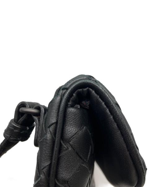 BOTTEGA VENETA（ボッテガベネタ）BOTTEGA VENETA (ボッテガベネタ) イントレチャート レザーショルダーバッグ ブラックの古着・服飾アイテム