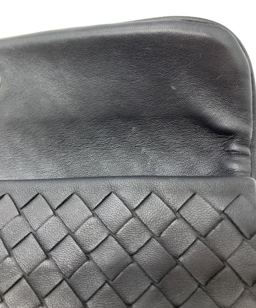 BOTTEGA VENETA（ボッテガベネタ）BOTTEGA VENETA (ボッテガベネタ) イントレチャート レザーショルダーバッグ ブラックの古着・服飾アイテム