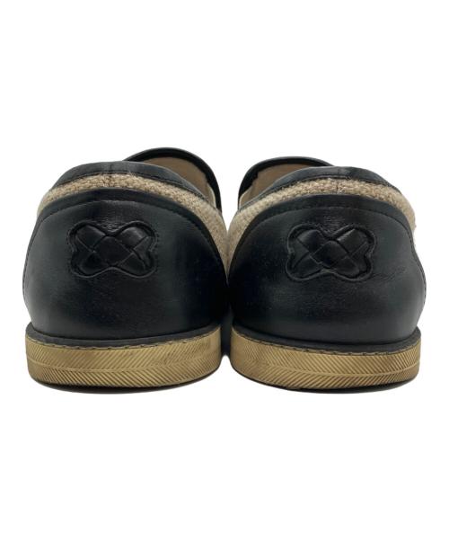 BOTTEGA VENETA（ボッテガベネタ）BOTTEGA VENETA (ボッテガベネタ) ジュートスリッポン ベージュ×ブラック サイズ:42の古着・服飾アイテム