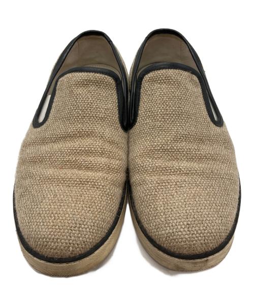 BOTTEGA VENETA（ボッテガベネタ）BOTTEGA VENETA (ボッテガベネタ) ジュートスリッポン ベージュ×ブラック サイズ:42の古着・服飾アイテム