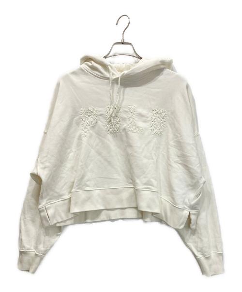 POLO RALPH LAUREN（ポロ・ラルフローレン）POLO RALPH LAUREN (ポロ・ラルフローレン) Oversize Macrame Logo Hoodie ホワイト サイズ:Sの古着・服飾アイテム