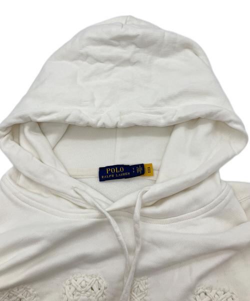 POLO RALPH LAUREN（ポロ・ラルフローレン）POLO RALPH LAUREN (ポロ・ラルフローレン) Oversize Macrame Logo Hoodie ホワイト サイズ:Sの古着・服飾アイテム