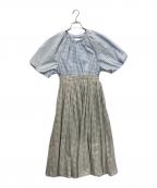 J.N.Heartsジェイエヌハーツ）の古着「check mix dress  ワンピース」｜ブルー×グレー