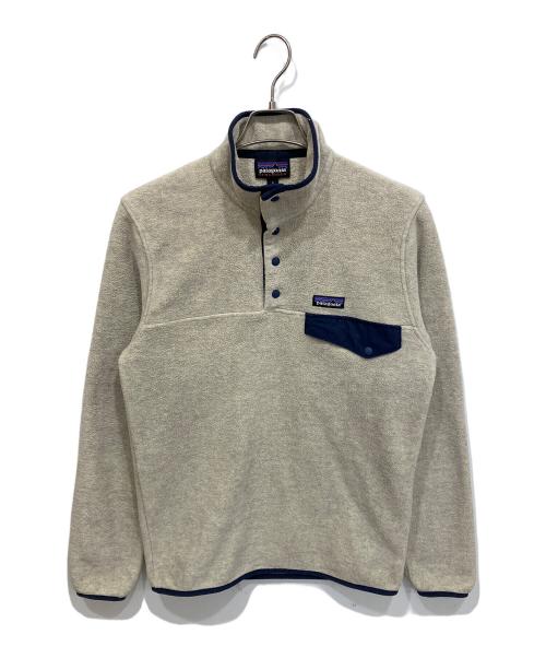 Patagonia（パタゴニア）Patagonia (パタゴニア) ライトウェイト・シンチラ・スナップT・プルオーバー ベージュ×ネイビー サイズ:Sの古着・服飾アイテム