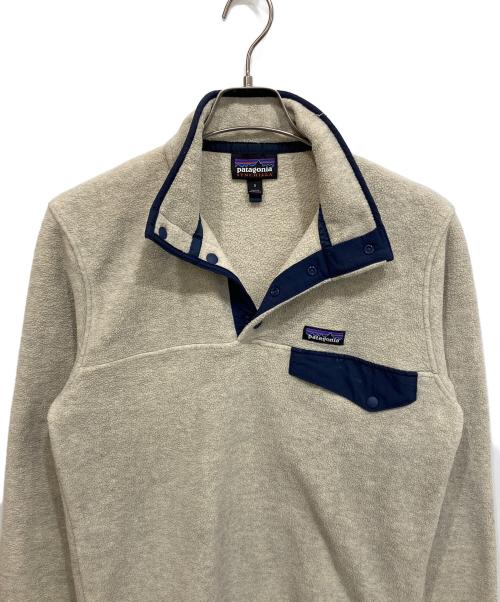 Patagonia（パタゴニア）Patagonia (パタゴニア) ライトウェイト・シンチラ・スナップT・プルオーバー ベージュ×ネイビー サイズ:Sの古着・服飾アイテム