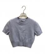 T by ALEXANDER WANGティーバイアレキサンダーワン）の古着「ロゴエンボス クロップドニット」｜スカイブルー