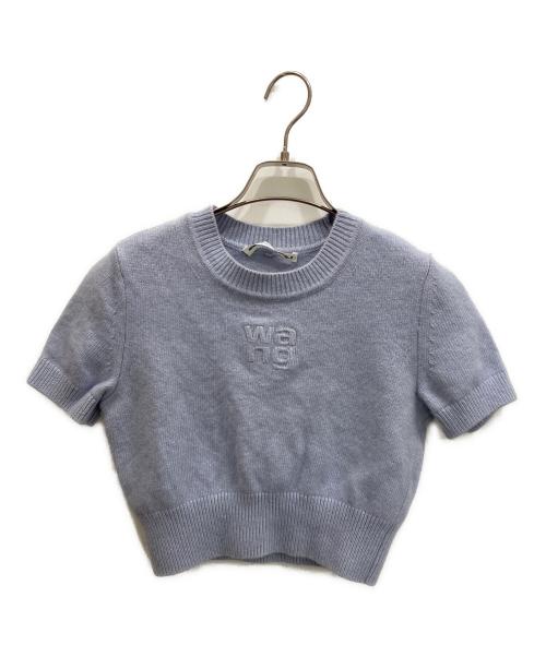 T by ALEXANDER WANG（ティーバイアレキサンダーワン）T by ALEXANDER WANG (ティーバイアレキサンダーワン) ロゴエンボス クロップドニット スカイブルー サイズ:Sの古着・服飾アイテム
