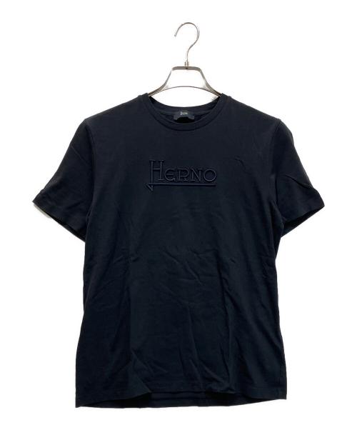 HERNO（ヘルノ）HERNO (ヘルノ) COMPACT JERSEY ロゴTEE ネイビー サイズ:46の古着・服飾アイテム