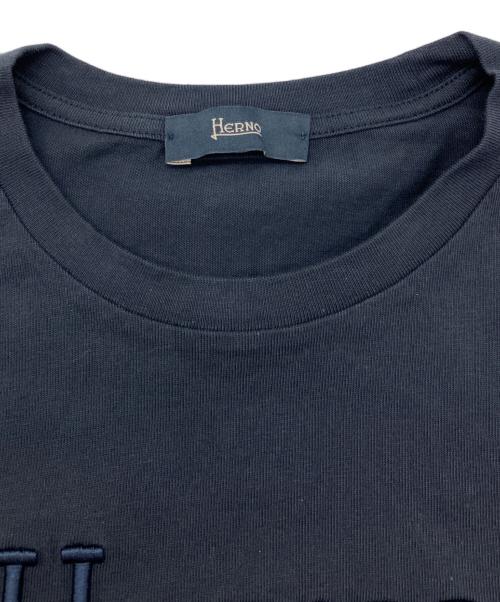 HERNO（ヘルノ）HERNO (ヘルノ) COMPACT JERSEY ロゴTEE ネイビー サイズ:46の古着・服飾アイテム