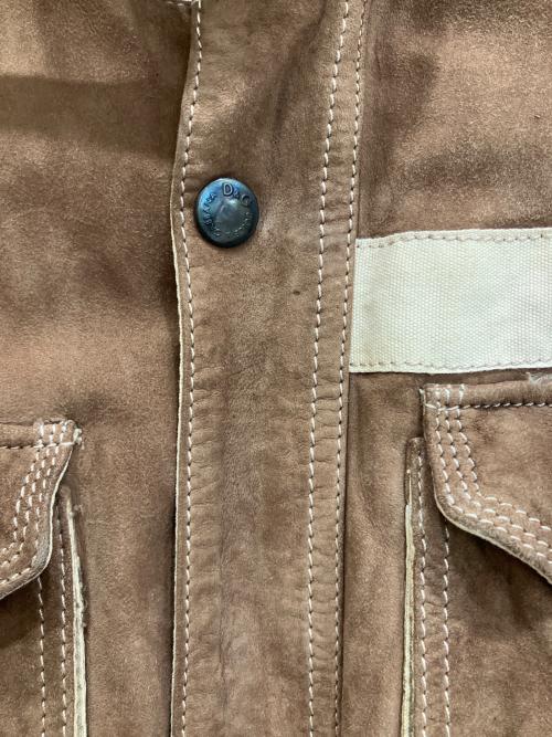 DOLCE & GABBANA（ドルチェ＆ガッバーナ）DOLCE & GABBANA (ドルチェ＆ガッバーナ) スエードラムレザー切替ジャケット ブラウン×アイボリー サイズ:52の古着・服飾アイテム