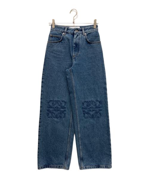 LOEWE（ロエベ）LOEWE (ロエベ) ANAGRAM BAGGY JEANS ユーズド加工デニムパンツ ブルー サイズ:32の古着・服飾アイテム