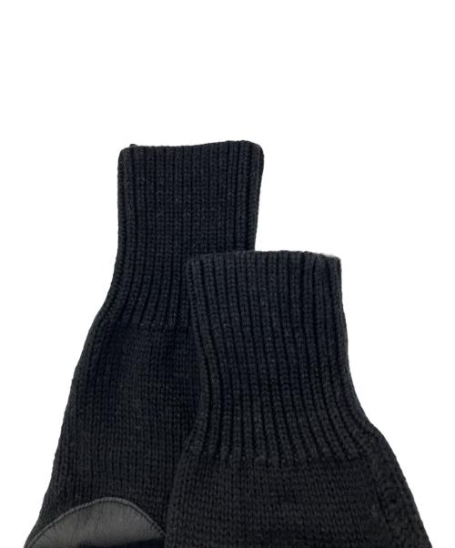 POLO RALPH LAUREN（ポロ・ラルフローレン）POLO RALPH LAUREN (ポロ・ラルフローレン) エルボーパッチ レタード ニットカーディガン ブラック サイズ:Lの古着・服飾アイテム