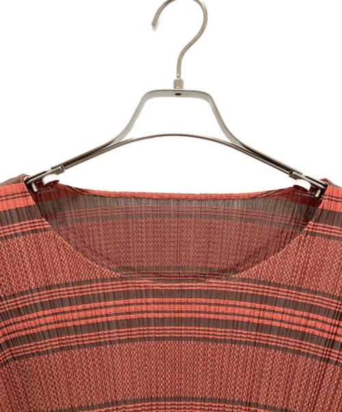 PLEATS PLEASE（プリーツプリーズ）PLEATS PLEASE (プリーツプリーズ) 総柄プリーツカットソー レッド サイズ:3の古着・服飾アイテム