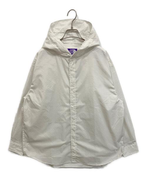 THE NORTHFACE PURPLELABEL（ザ・ノースフェイス パープルレーベル）THE NORTHFACE PURPLELABEL (ザ・ノースフェイス パープルレーベル) Graph Check Mountain Hooded Shirt ホワイト サイズ:Mの古着・服飾アイテム