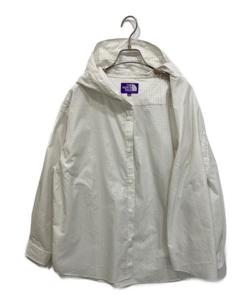 THE NORTHFACE PURPLELABEL（ザ・ノースフェイス パープルレーベル）THE NORTHFACE PURPLELABEL (ザ・ノースフェイス パープルレーベル) Graph Check Mountain Hooded Shirt ホワイト サイズ:Mの古着・服飾アイテム